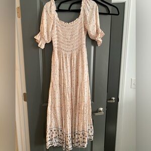 Piper & Scoot Peachy Floral Smocked Dress